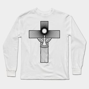 Christian cross and dove - a symbol of the Spirit Long Sleeve T-Shirt